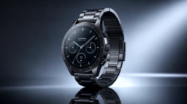Reference image of a luxury smartwatch on dark background
